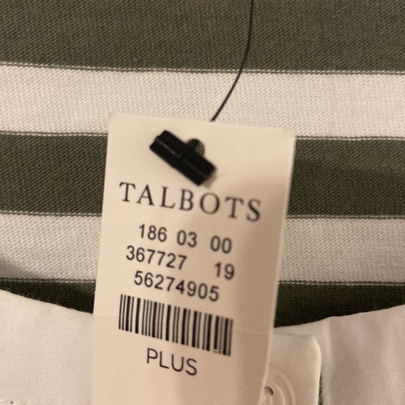 TALBOTS Women’s Shirt size 1X brand new with tag color white & sage green - Picture 4 of 12